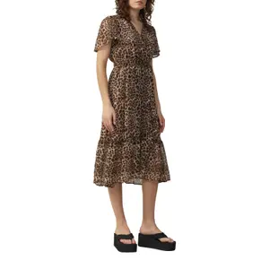 Women's Chiffon Wrap Effect Dress QS image-4