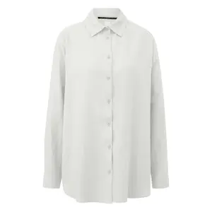 Women's Long Sleeve Blended Linen Shirt QS image-0