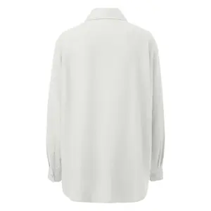 Women's Long Sleeve Blended Linen Shirt QS image-1