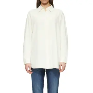 Women's Long Sleeve Blended Linen Shirt QS image-2