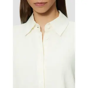 Women's Long Sleeve Blended Linen Shirt QS image-3