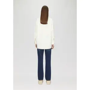 Women's Long Sleeve Blended Linen Shirt QS image-4