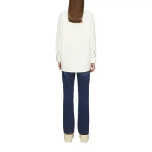 Women's Long Sleeve Blended Linen Shirt QS image-5