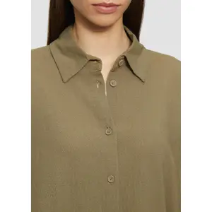 Women's Long Sleeve Blended Linen Shirt QS image-3