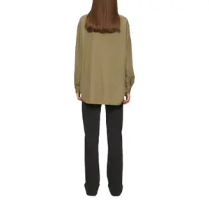 Women's Long Sleeve Blended Linen Shirt QS image-5
