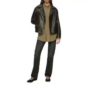 Women's Long Sleeve Blended Linen Shirt QS image-6