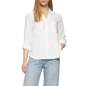 Womens Viscose Roll-Up Sleeve Blouse QS image-2