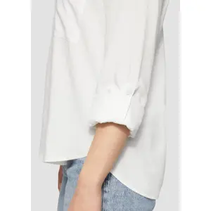 Womens Viscose Roll-Up Sleeve Blouse QS image-3