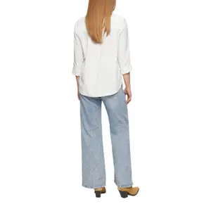 Womens Viscose Roll-Up Sleeve Blouse QS image-5