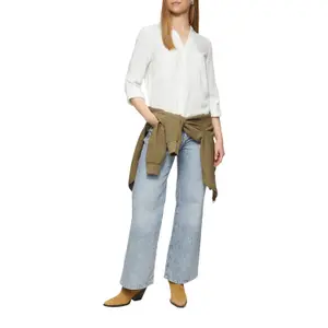 Womens Viscose Roll-Up Sleeve Blouse QS image-6