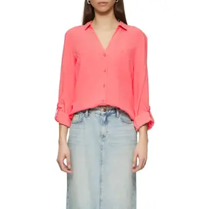 Womens Viscose Roll-Up Sleeve Blouse QS image-2