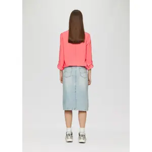 Womens Viscose Roll-Up Sleeve Blouse QS image-4