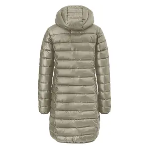 Lightly Padded Long Hooded Puffer Jacket Women QS image-1