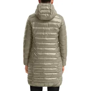 Lightly Padded Long Hooded Puffer Jacket Women QS image-5