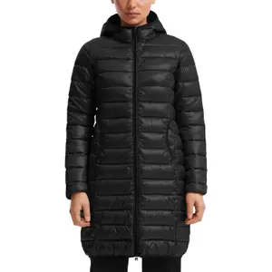 Lightly Padded Long Hooded Puffer Jacket Women QS image-2