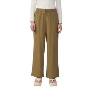 Women's Linen Blend Trousers QS image-2