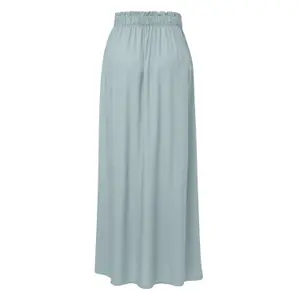 High Waisted Flowy Viscose Long Skirt Women QS image-1