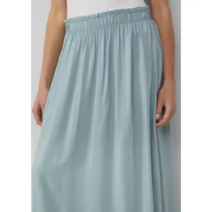 High Waisted Flowy Viscose Long Skirt Women QS image-3