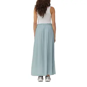 High Waisted Flowy Viscose Long Skirt Women QS image-5