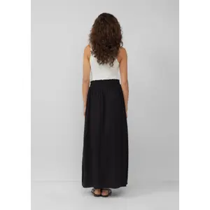 Women's Long Flared Hem Ruffled Viscose Skirt QS image-4