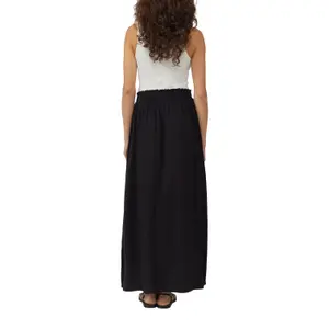 Women's Long Flared Hem Ruffled Viscose Skirt QS image-5