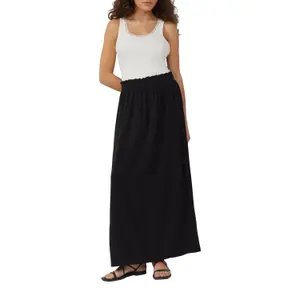 Women's Long Flared Hem Ruffled Viscose Skirt QS image-6