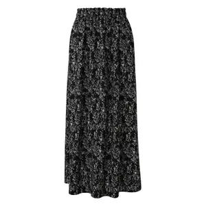 Women's High-Waisted Elasticated Long Viscose Skirt QS image-0