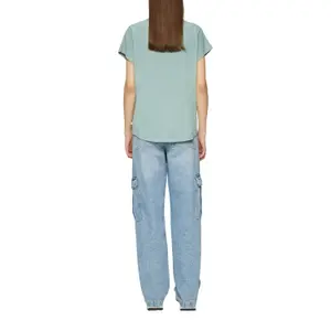Loose T-Shirt with Lace at Neckline Women QS image-5