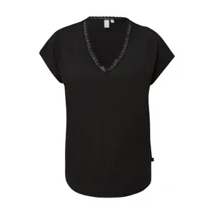 Lace Neck T-Shirt for Women QS image-0
