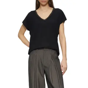 Lace Neck T-Shirt for Women QS image-2