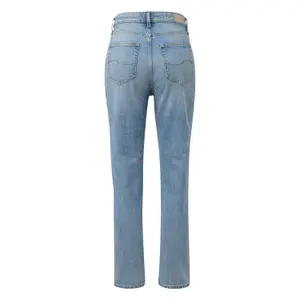 High-Waist Ankle-Length Slim Jeans for Women with Worn Effect QS image-1
