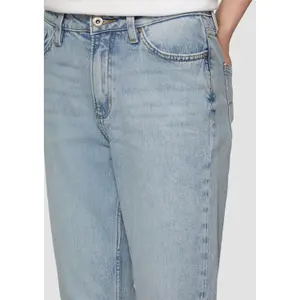 High-Waist Ankle-Length Slim Jeans for Women with Worn Effect QS image-3
