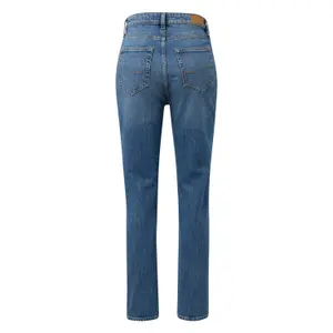 High-Waist Ankle-Length Slim Jeans for Women with Worn Effect QS image-1