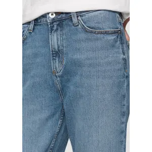 High-Waist Ankle-Length Slim Jeans for Women with Worn Effect QS image-3