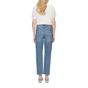 High-Waist Ankle-Length Slim Jeans for Women with Worn Effect QS image-5