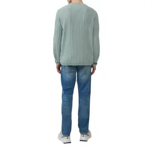 Washed Knit Pullover with Textured Knit Back QS image-5