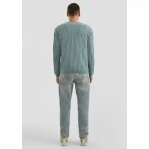 Washed Knit Pullover with Textured Knit Back QS image-6