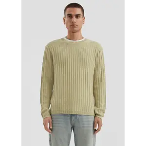Washed Knit Pullover with Textured Knit Back QS image-0