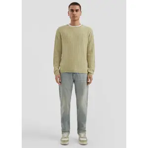 Washed Knit Pullover with Textured Knit Back QS image-1