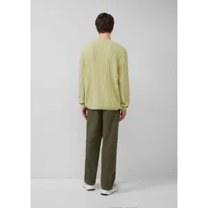 Washed Knit Pullover with Textured Knit Back QS image-4