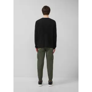 Washed Knit Pullover with Textured Knit Back QS image-3