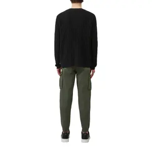 Washed Knit Pullover with Textured Knit Back QS image-4