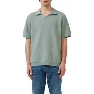 Bicolour Textured Knit Polo QS image-2