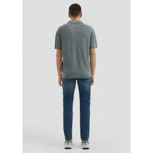 Bicolour Textured Knit Polo QS image-6