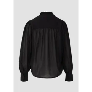 Women’s Structured Chiffon Blouse with Delicate Polka Dot Pattern QS image-2