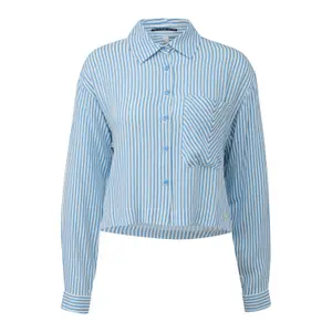 Striped Shirt with Patch Pocket Women's QS image-0