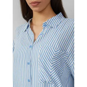 Striped Shirt with Patch Pocket Women's QS image-3