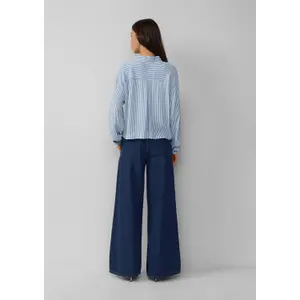Striped Shirt with Patch Pocket Women's QS image-4