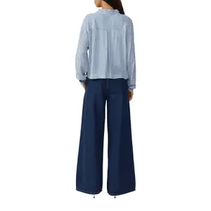 Striped Shirt with Patch Pocket Women's QS image-5