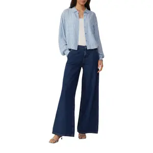 Striped Shirt with Patch Pocket Women's QS image-6